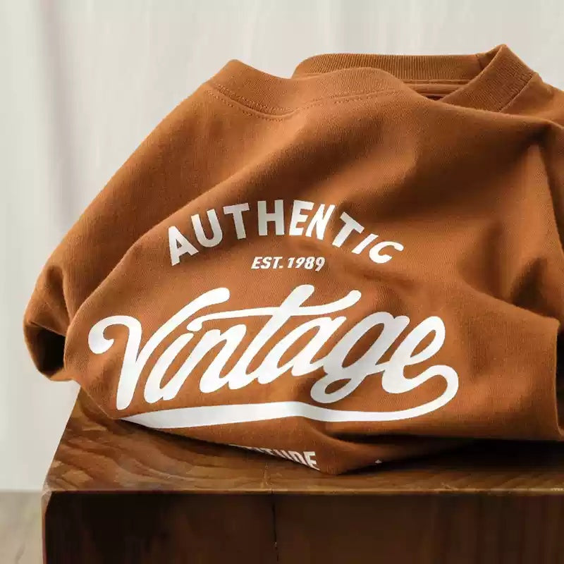 Combed Cotton Short Sleeve In Tan Color T-shirt Loose Letter Print Top