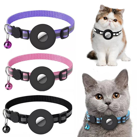 Reflective Collar Waterproof Holder Case For Airtag Air Tag Airtags Protective Cover Cat Dog Kitten Puppy Nylon Collar null