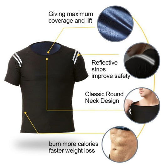 Sweating Suit For Men's Sports And Fitness Short Sleeved Body Shaping Suit null