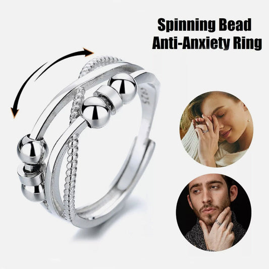 Rotatable Ring With Open Design Fashion Double-layered Hollow Line Anxiety Relief Rings For Women null