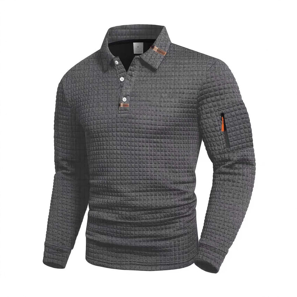 Patchwork Checkerboard Fashion Men's Casual Sports Polo Shirt