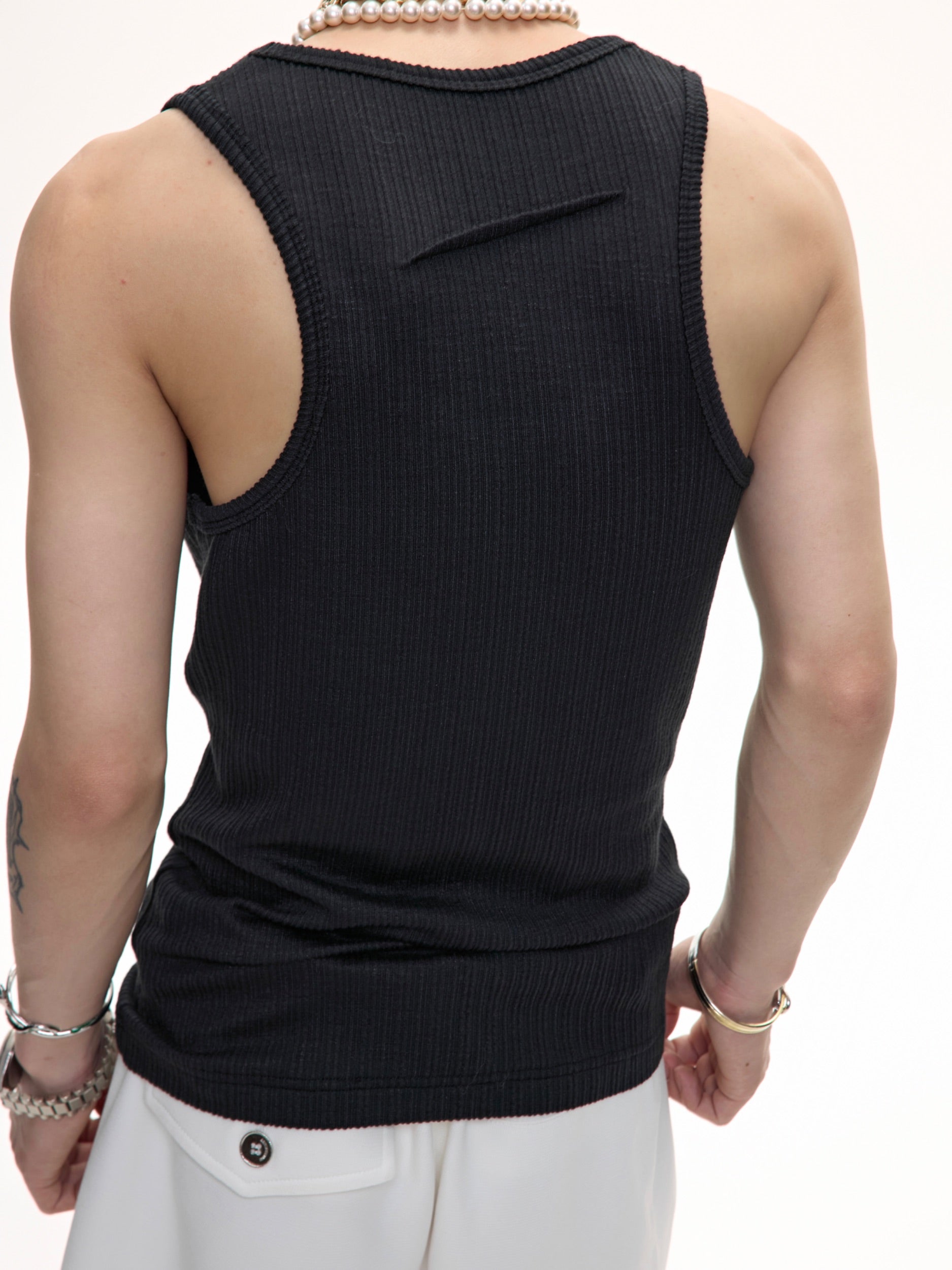 Metal Decorative U-collar Vest Men's Summer New Simple And Versatile