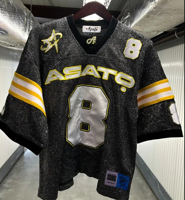 Loose V-neck Sports Fluorescent Sweatshirt T-shirt For Men And Women