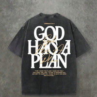 Vintage Washed Double-sided Printed T-shirt