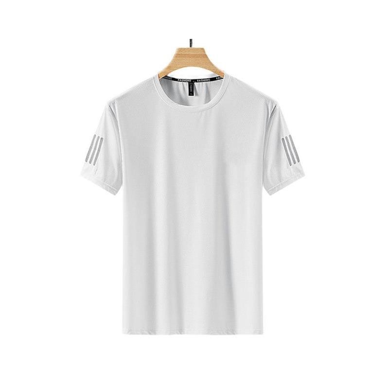 Summer Solid Color Round Neck Top Clothing Speed Sporty Simplicity Ice T-shirt Men