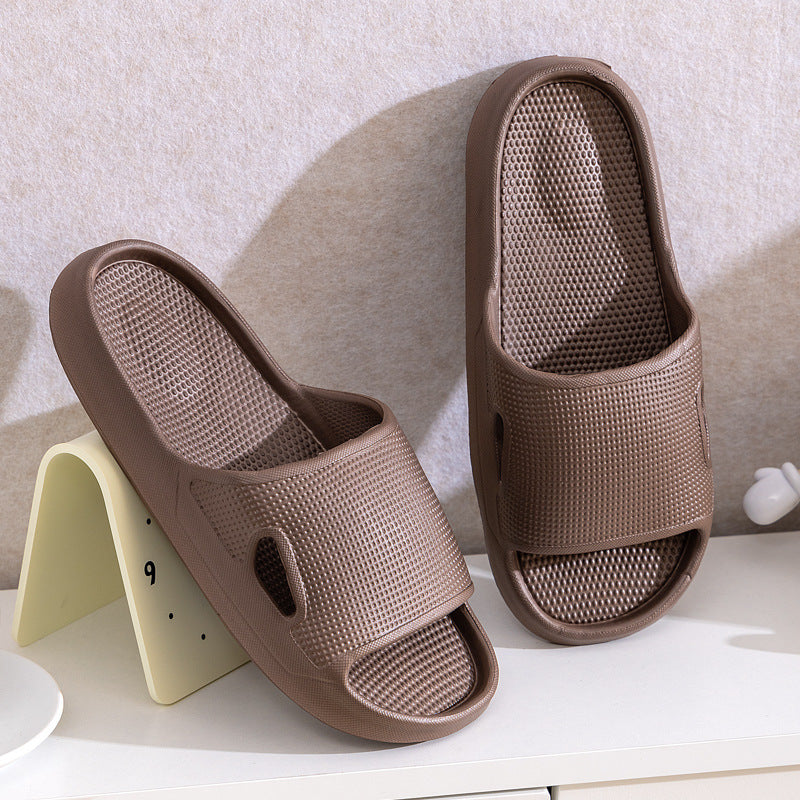 Solid Color Thick Bottom Home Slippers Summer Non-slip Floor Bathroom Slipper Women Men Couples Shoes null