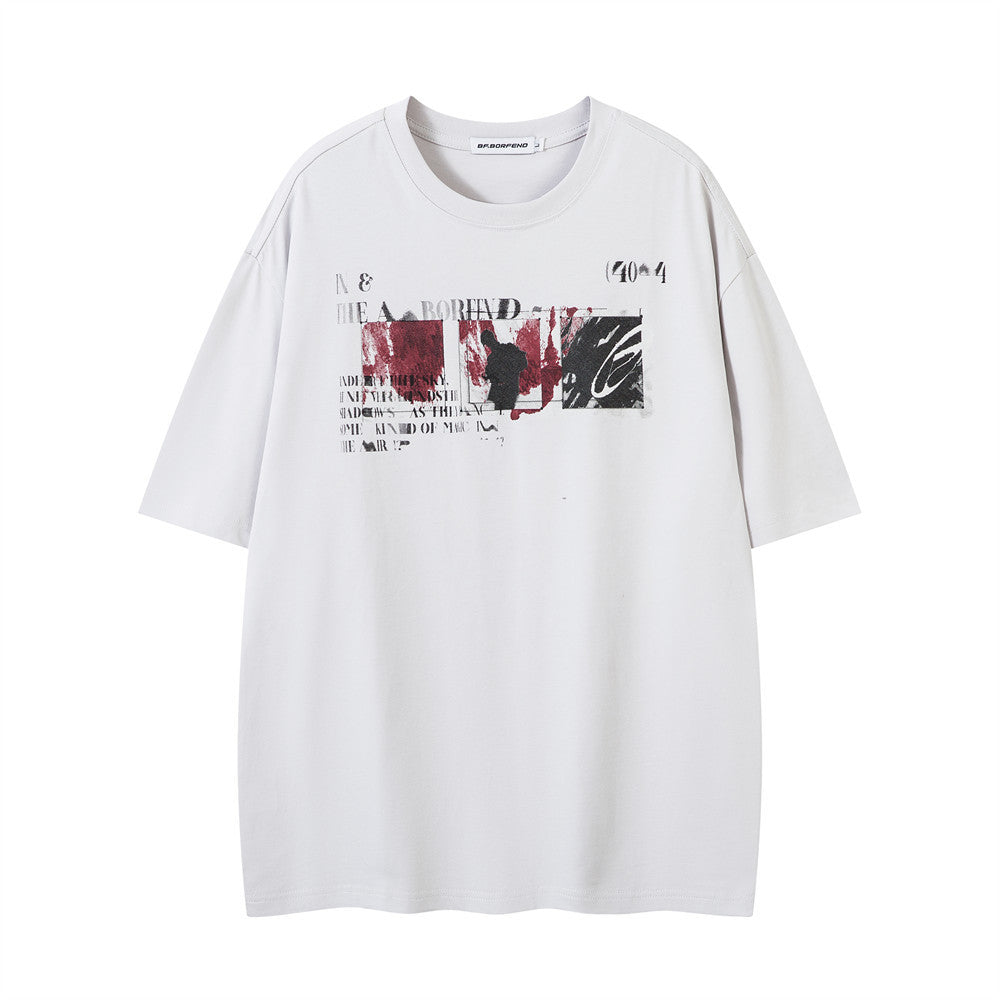 Men's Geometric Abstract Pattern Printed Short-sleeved T-shirt