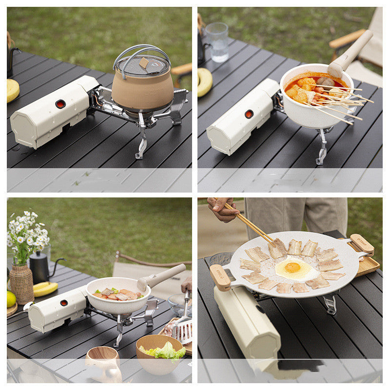 Camping Gas Stove Portable Folding Cassette Stove Outdoor Hiking BBQ Travel Cooking Grill Cooker Gas Burner Food Heating Tool Kitchen Gadgets null