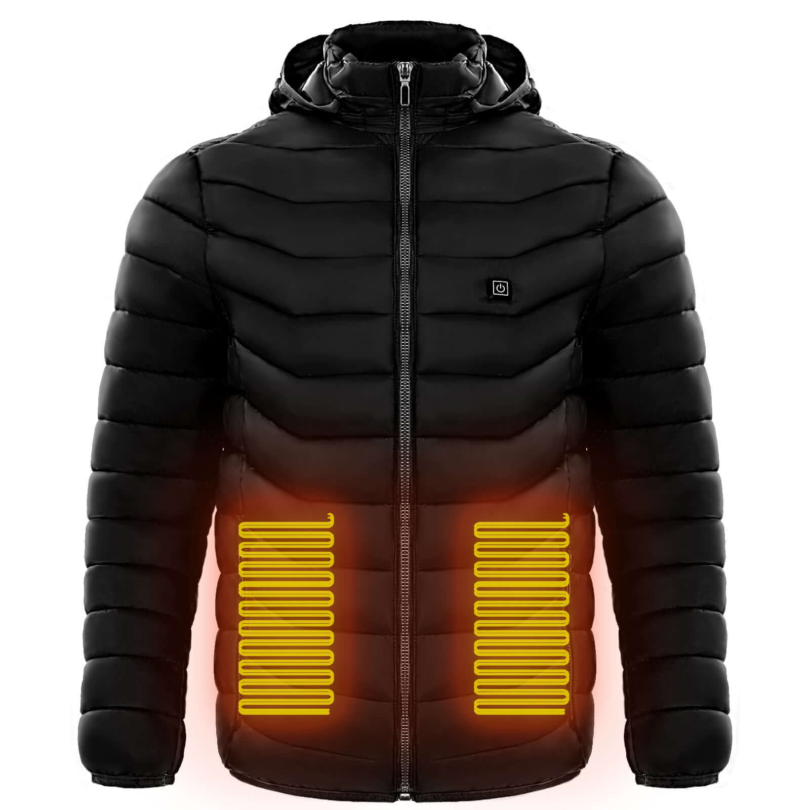 Men Heated Puffer Jacket Electric Heating Coat Insulated Hood Windbreaker 9Heat Zones