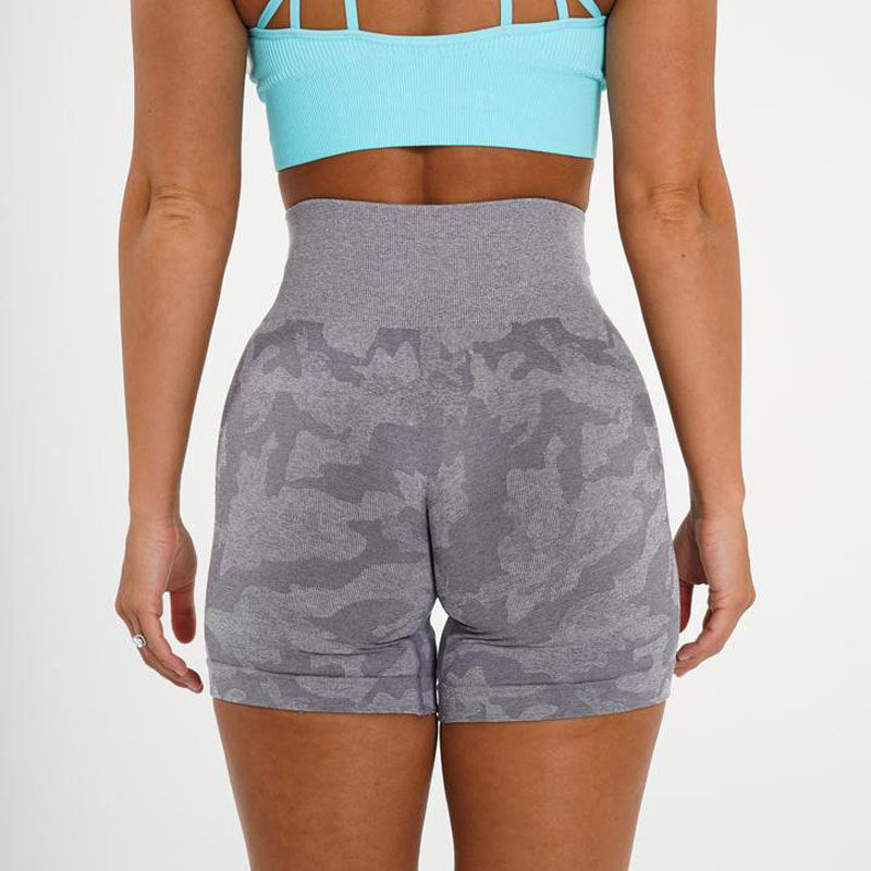 Women's Camo Jacquard Seamless Gym Shorts null