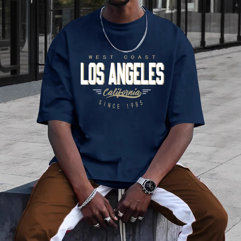 Men's Fashion Casual All-match Round Neck Printed Short Sleeve