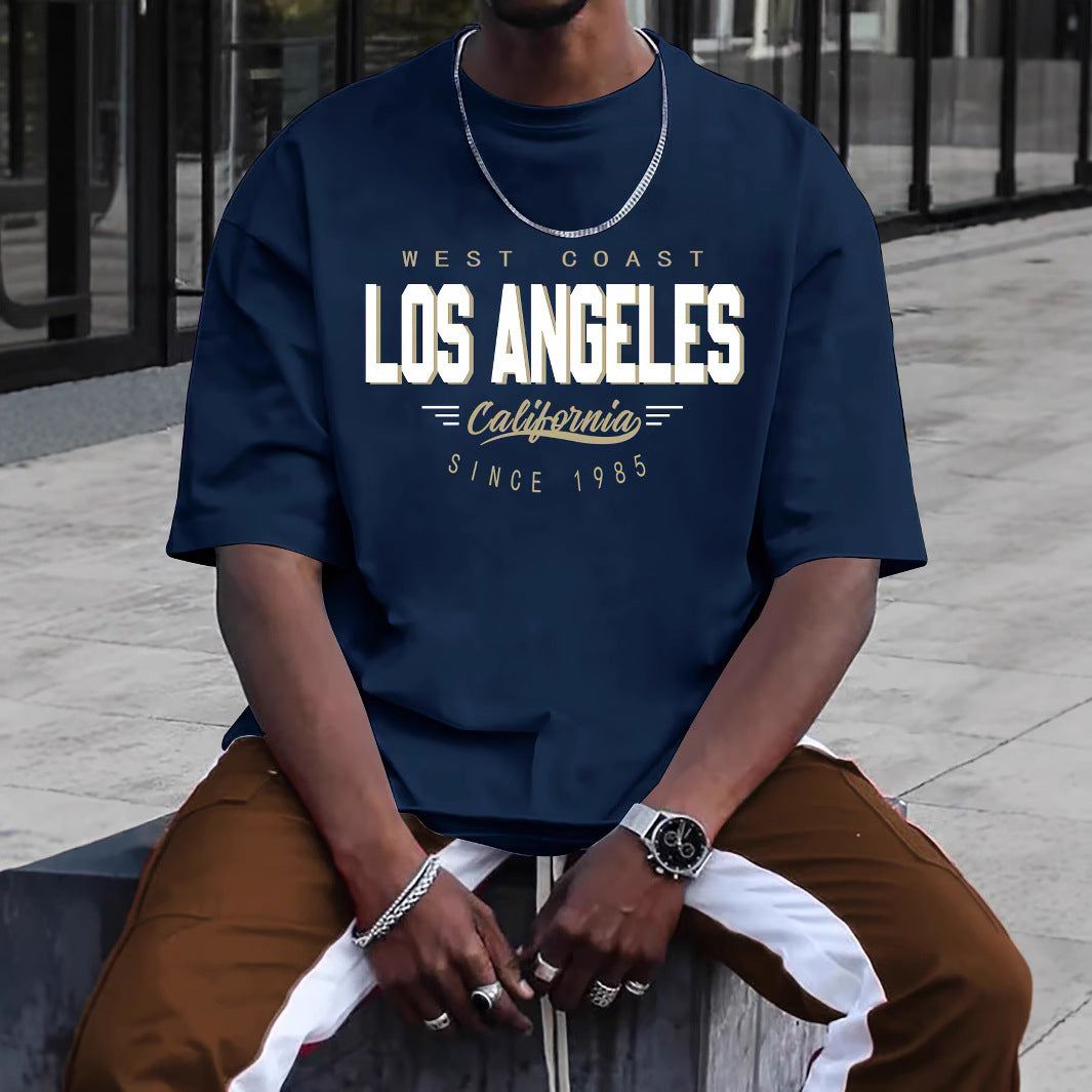 Men's Fashion Casual All-match Round Neck Printed Short Sleeve