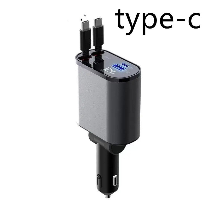 Metal Car Charger 100W Super Fast Charging Car Cigarette Lighter USB And TYPE-C Adapter null