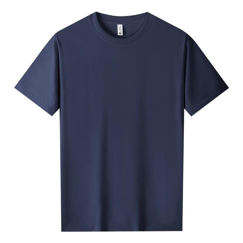 Cool Cotton Antibacterial Round Neck Short Sleeve Solid Color