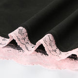 Lace Cami Jumpsuit With Bow Detailing And A Patchwork Square Neckline