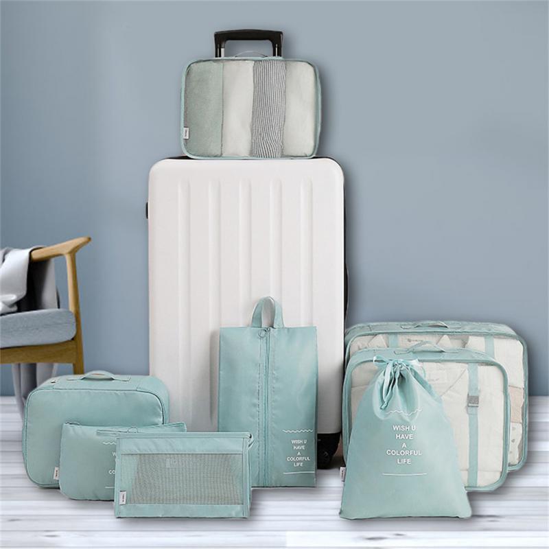 8-piece Set Luggage Divider Bag Travel Storage Clothes Underwear Shoes Organizer Packing Cube Bag null