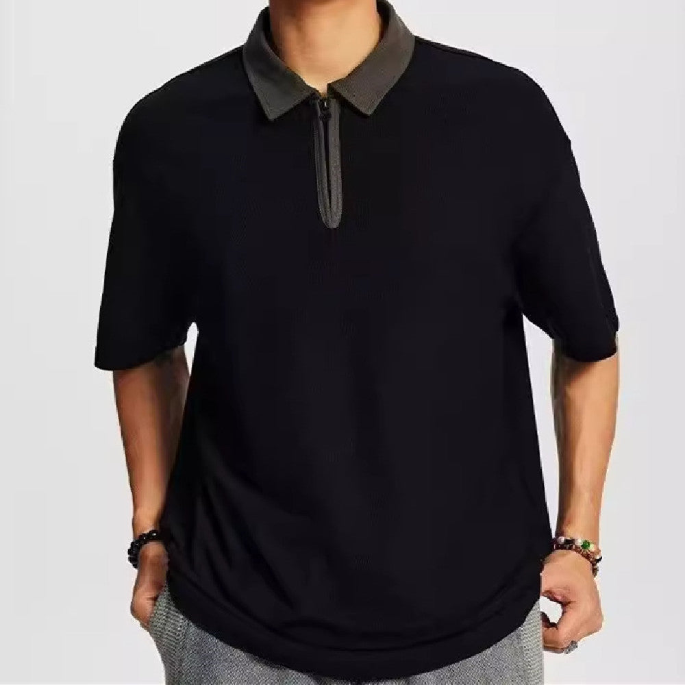 American Solid Color T-shirt Men's Casual Top