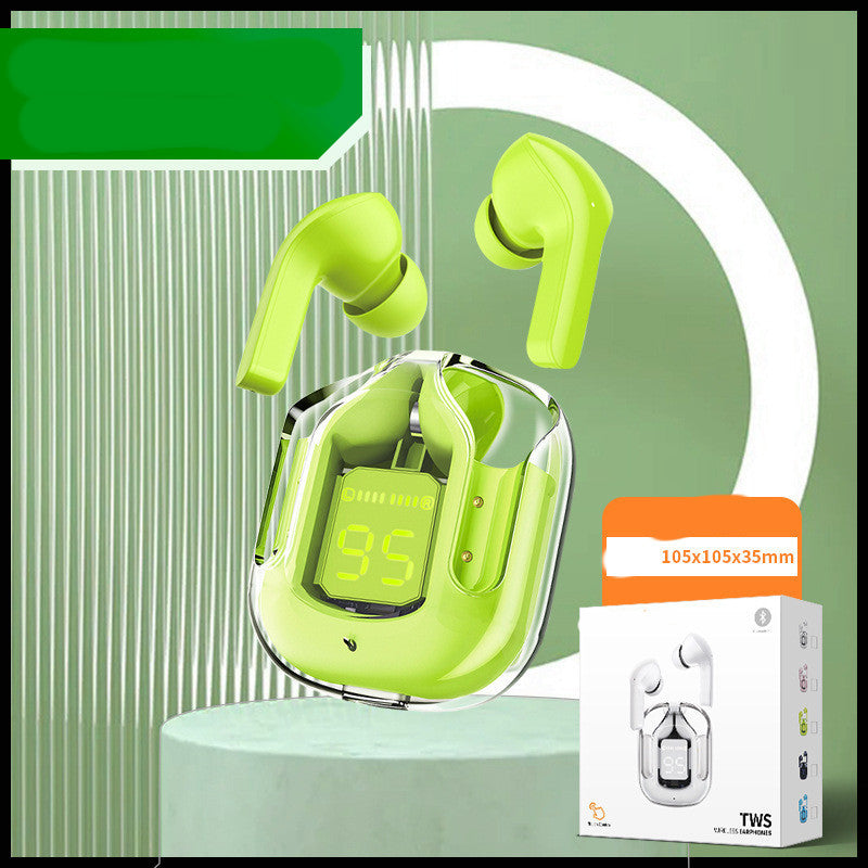 New Mini Transparent Wireless Bluetooth Headset Digital Display ENC Noise Reduction True Wireless Sports Music null