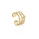 Hollow Six Pointed Star Moon Adjustable Ring