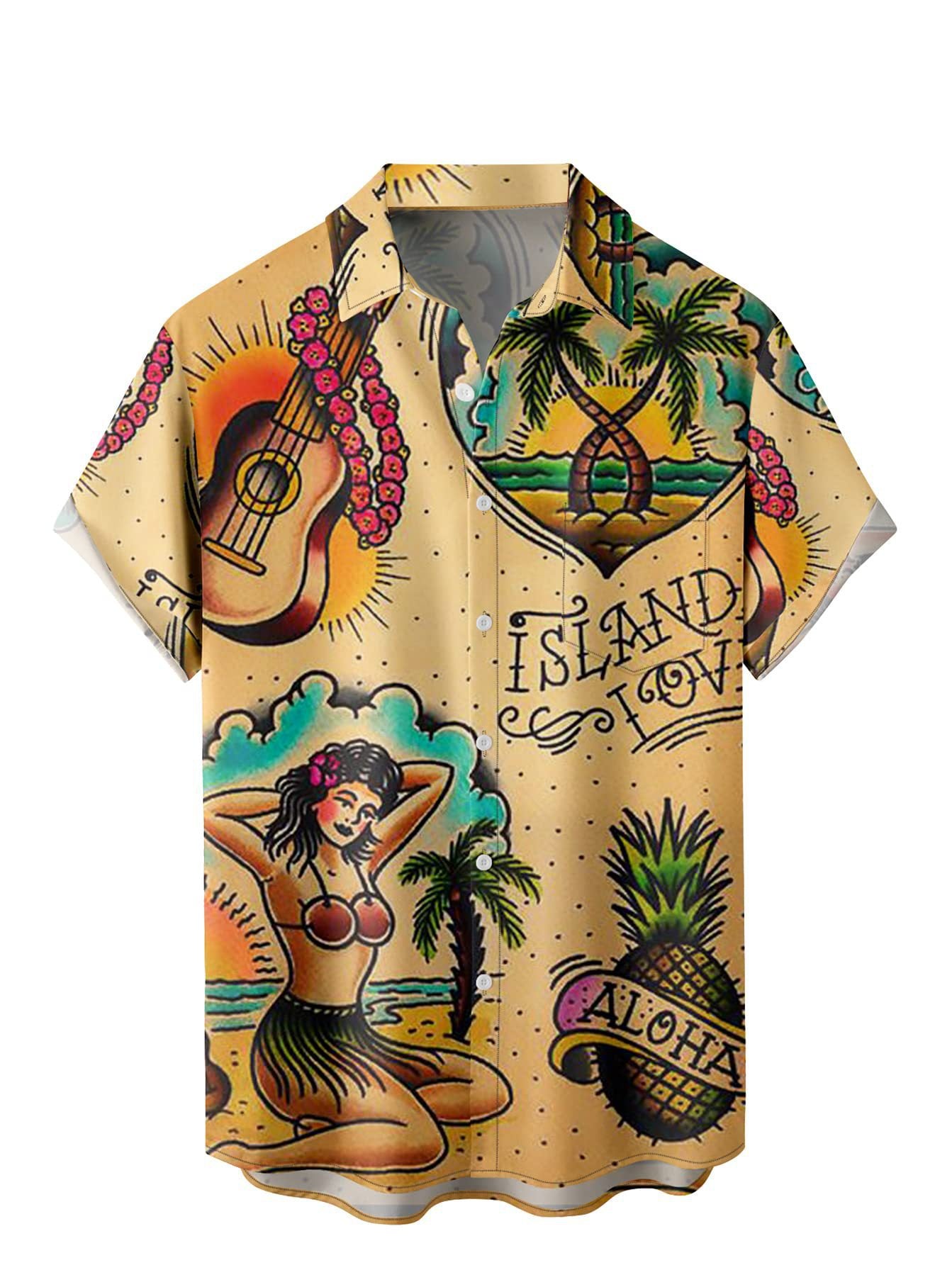 Men's Casual Printing Short Sleeve Shirt Plus Size