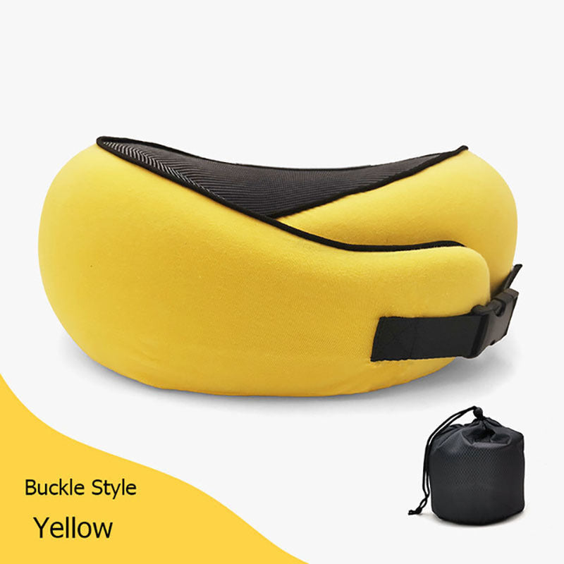 Travel Neck Pillow Non-Deformed Airplane Pillow Travel Neck Cushion Durable U-Shaped Travel Memory Cotton Nap Neck Pillow null