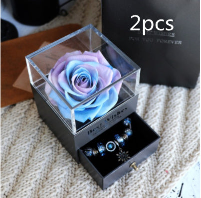 Eternal Flower Rose Jewelry Box for Birthday Presents Valentines Day Wedding Gift null