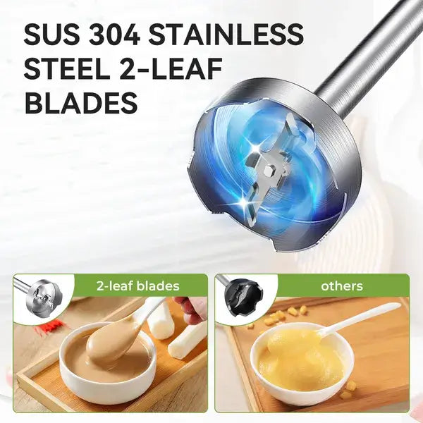 TENKER 5-in-1 Hand Immersion Blender, 1000W 12 Speed Handheld Blender, Copper Motor Stainless Steel Blade Stick Blender,600ml Mixing Beaker,500ml Food Processor, Whisk, Milk Frother, BPA-Free, Red