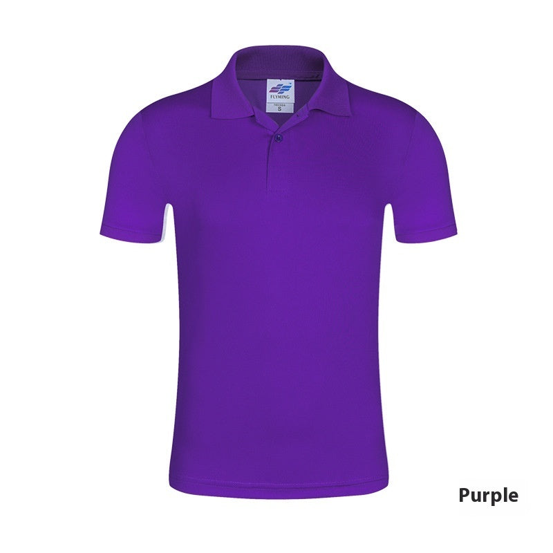 Slim-fit Solid Color Polo Collar Short Sleeve