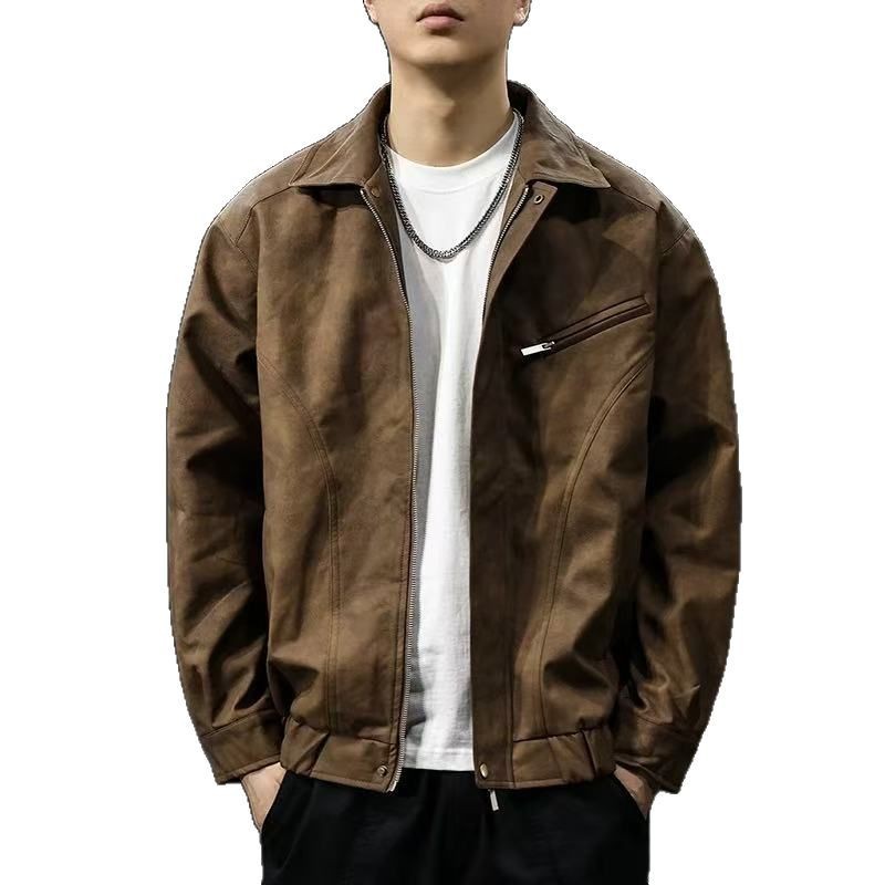 Vintage American-style Loose Casual Work Jacket With Hong Kong Flair