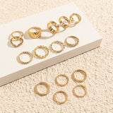 European And American Retro Cold Wind Combination Hollow Curved Ring