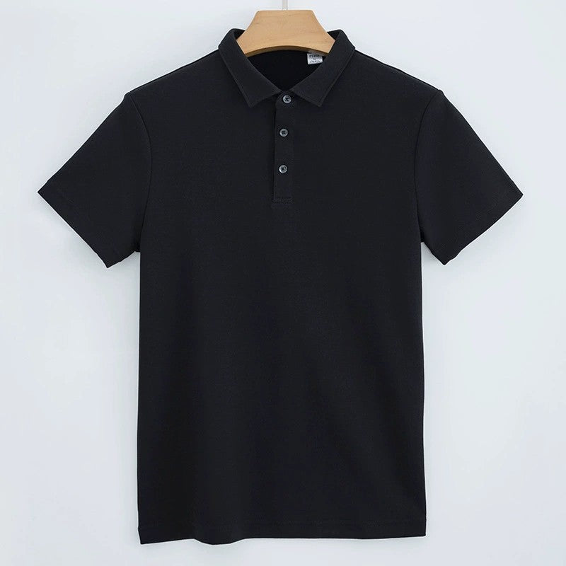230g Double-sided Cotton Polo Shirt Men's T-shirt Short Sleeve Air Layer