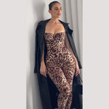 Sexy Backless Print High Waist Tight Hip-lifting Jumpsuit