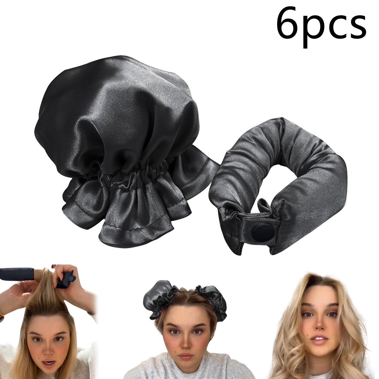 New Heatless Curl Stick With Cloth Cover Cute Ball Head Hair Curler Headband Hair Rollers Wave Form Curling Rod Hair Style Tools Gadgets null