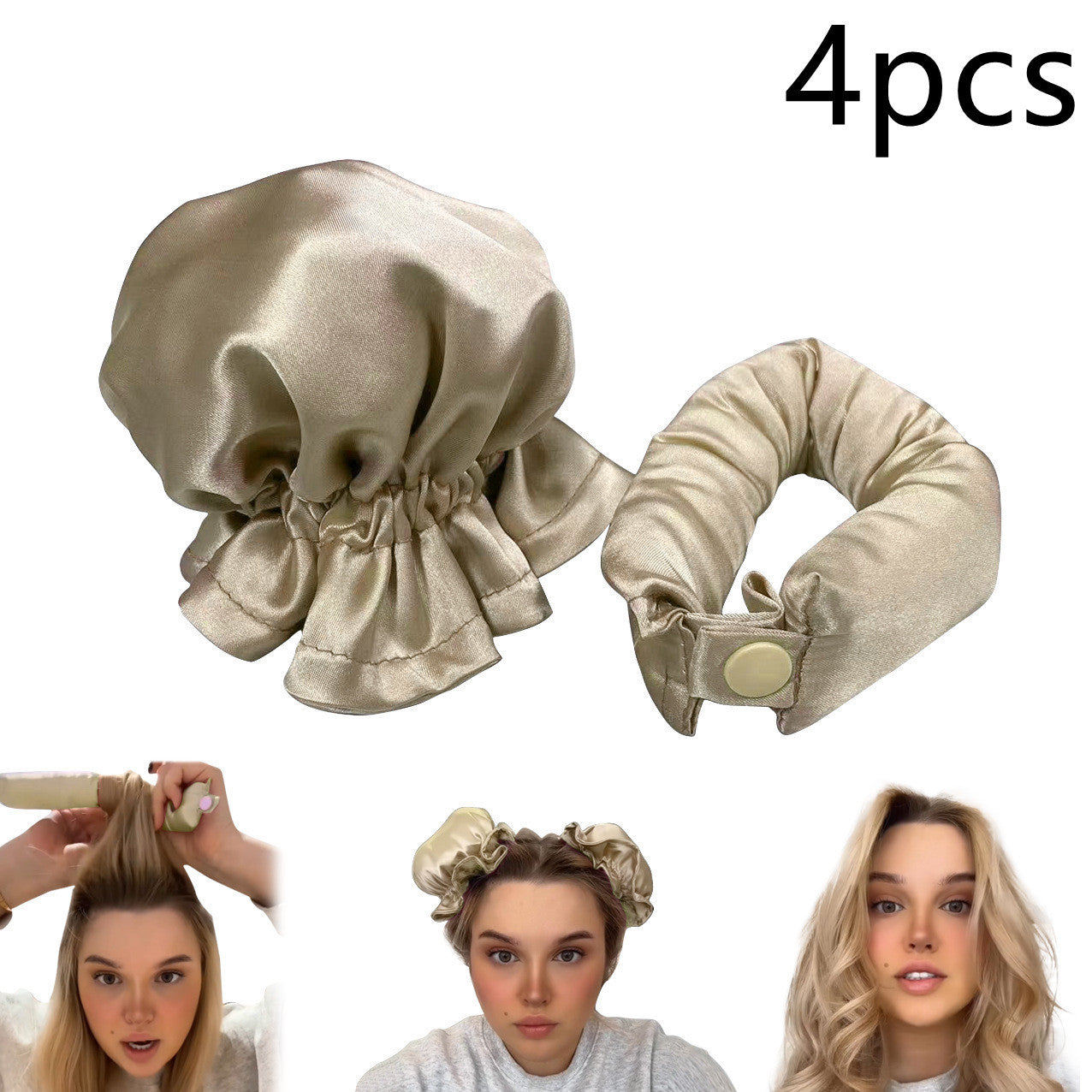 New Heatless Curl Stick With Cloth Cover Cute Ball Head Hair Curler Headband Hair Rollers Wave Form Curling Rod Hair Style Tools Gadgets null