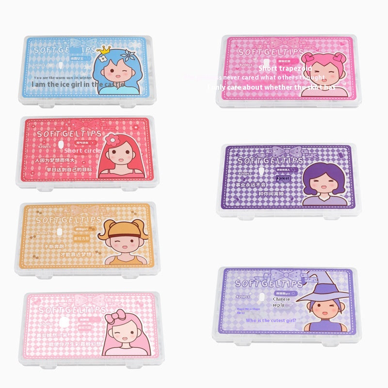 Ultra-short Frosted Nail Tips Ultra-thin Seamless Water Drop Almond Carving-free Grinding