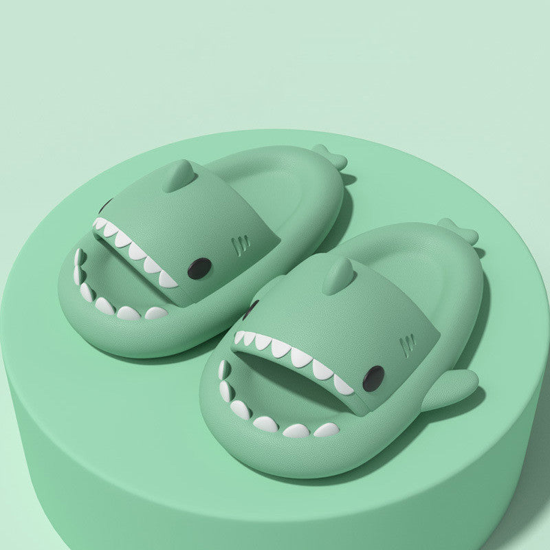 Adult's Slippers Indoor Outdoor Funny Shark Cartoon - Update Avenue 
