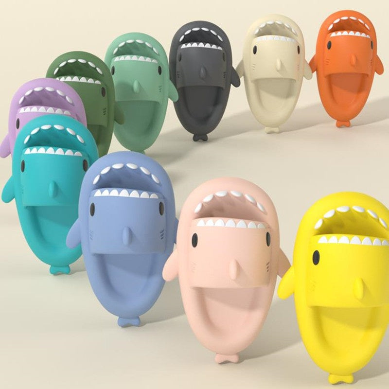 Adult's Slippers Indoor Outdoor Funny Shark Cartoon - Update Avenue 