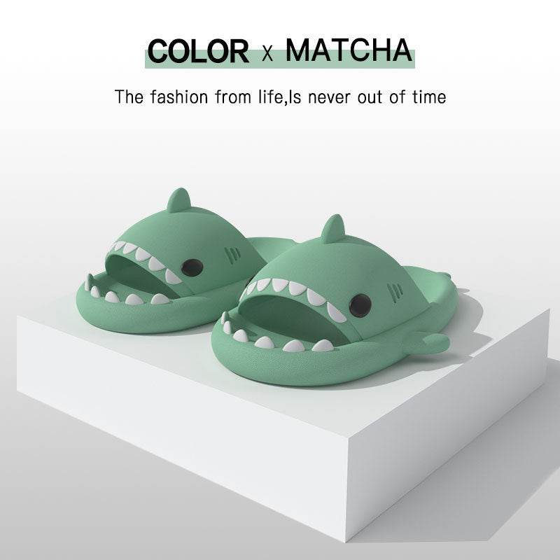 Adult's Slippers Indoor Outdoor Funny Shark Cartoon - Update Avenue 