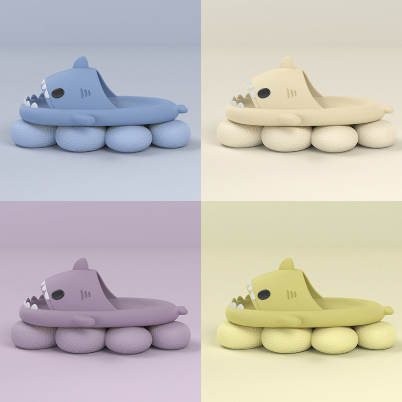 Adult's Slippers Indoor Outdoor Funny Shark Cartoon - Update Avenue 