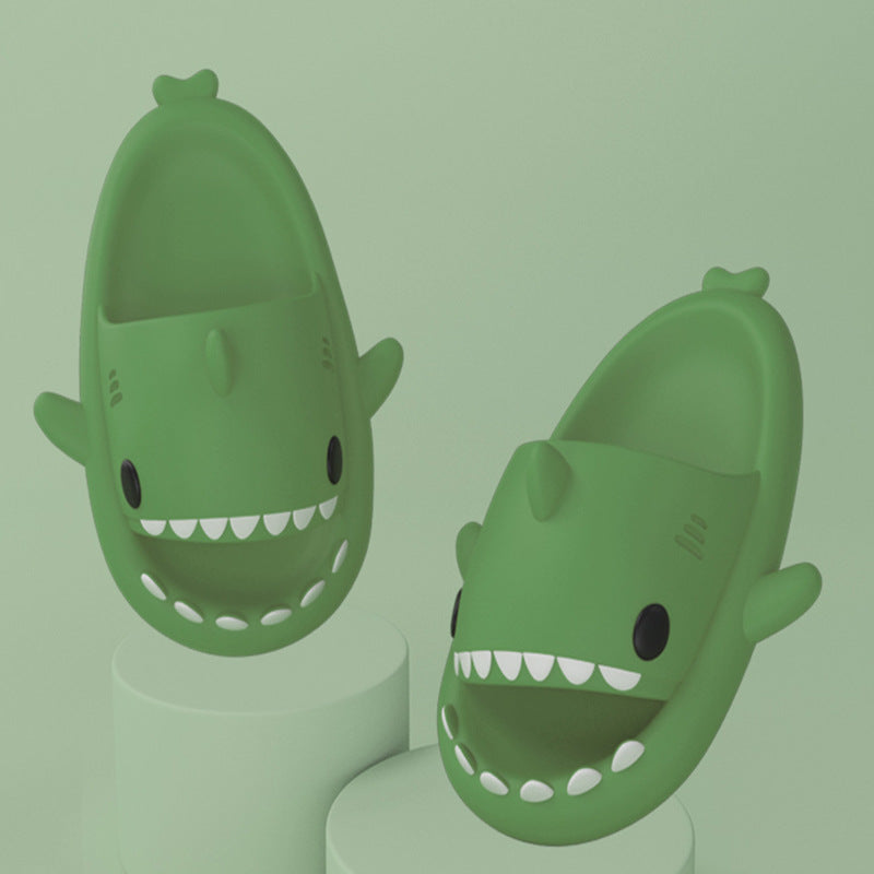 Adult's Slippers Indoor Outdoor Funny Shark Cartoon - Update Avenue 