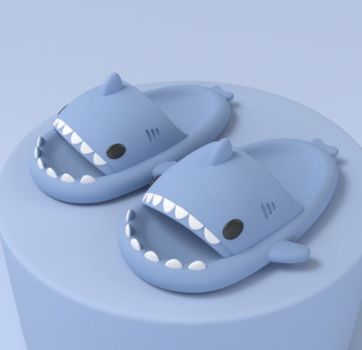 Adult's Slippers Indoor Outdoor Funny Shark Cartoon - Update Avenue 