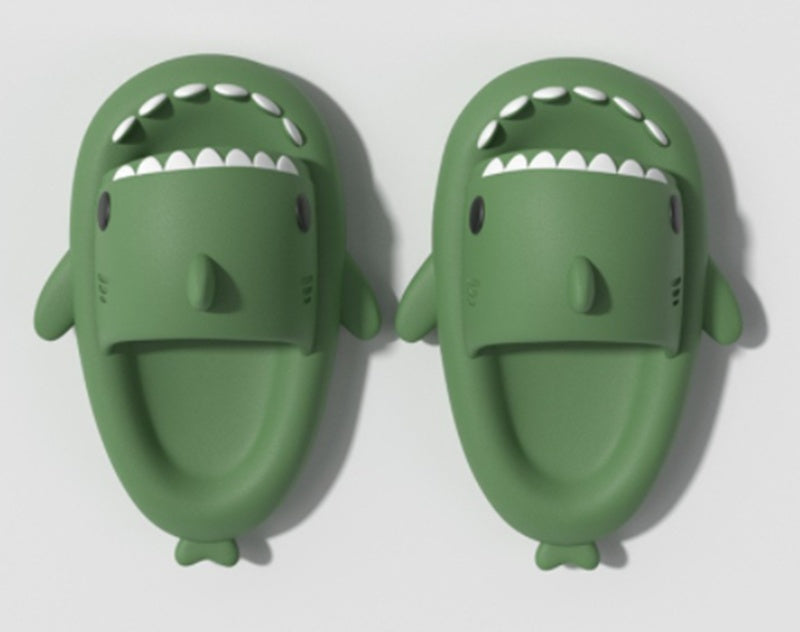 Adult's Slippers Indoor Outdoor Funny Shark Cartoon - Update Avenue 
