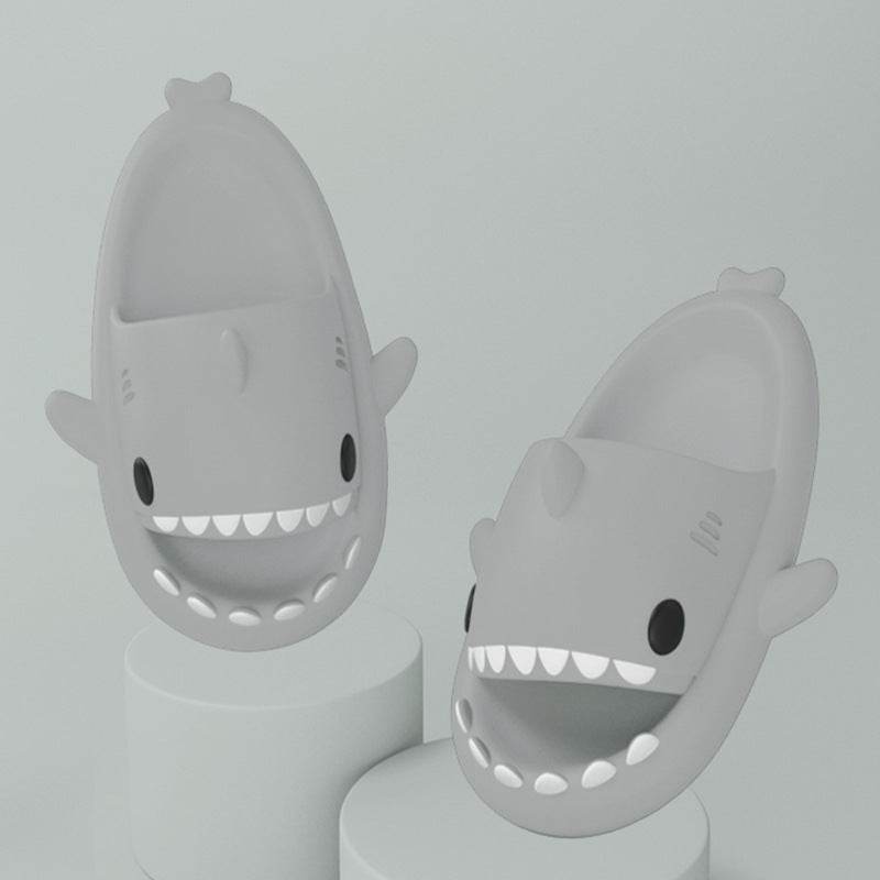 Adult's Slippers Indoor Outdoor Funny Shark Cartoon - Update Avenue 