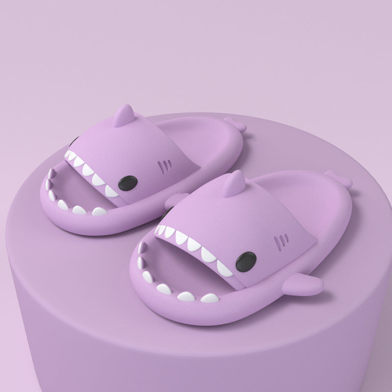 Adult's Slippers Indoor Outdoor Funny Shark Cartoon - Update Avenue 