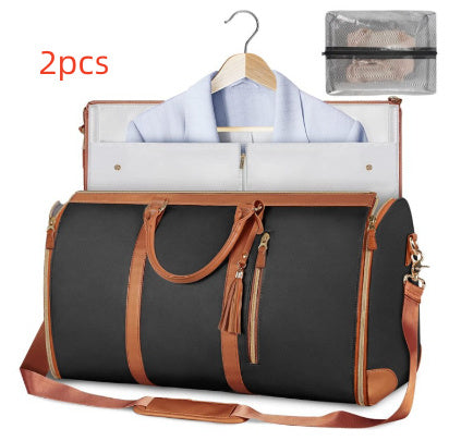 Large Capacity Travel Duffle Bag Women's Handbag Folding Suit Bag Waterproof Clothes Totes null