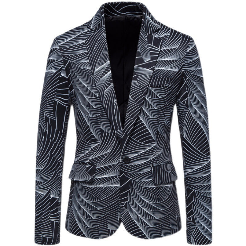 Men's One Button Printed Suit null