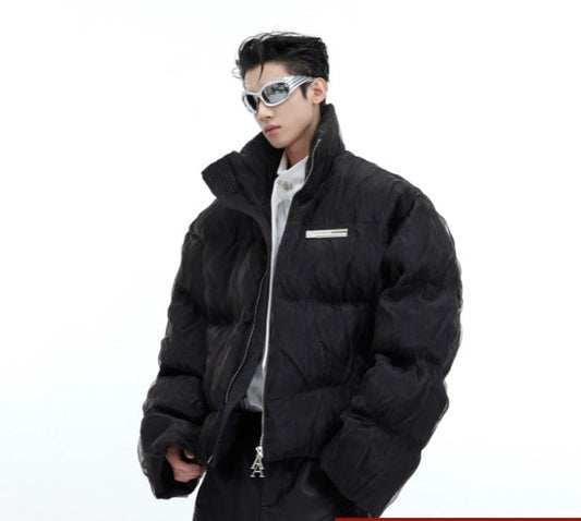 Niche Pleated Texture Thicken Cotton Clothes Coat Men null