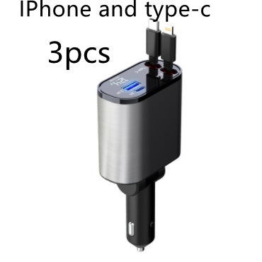 Metal Car Charger 100W Super Fast Charging Car Cigarette Lighter USB And TYPE-C Adapter null