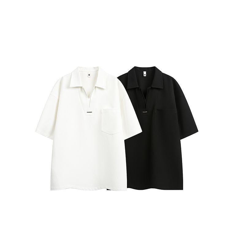 Simple, Loose And Versatile Polo Collar Short Sleeve