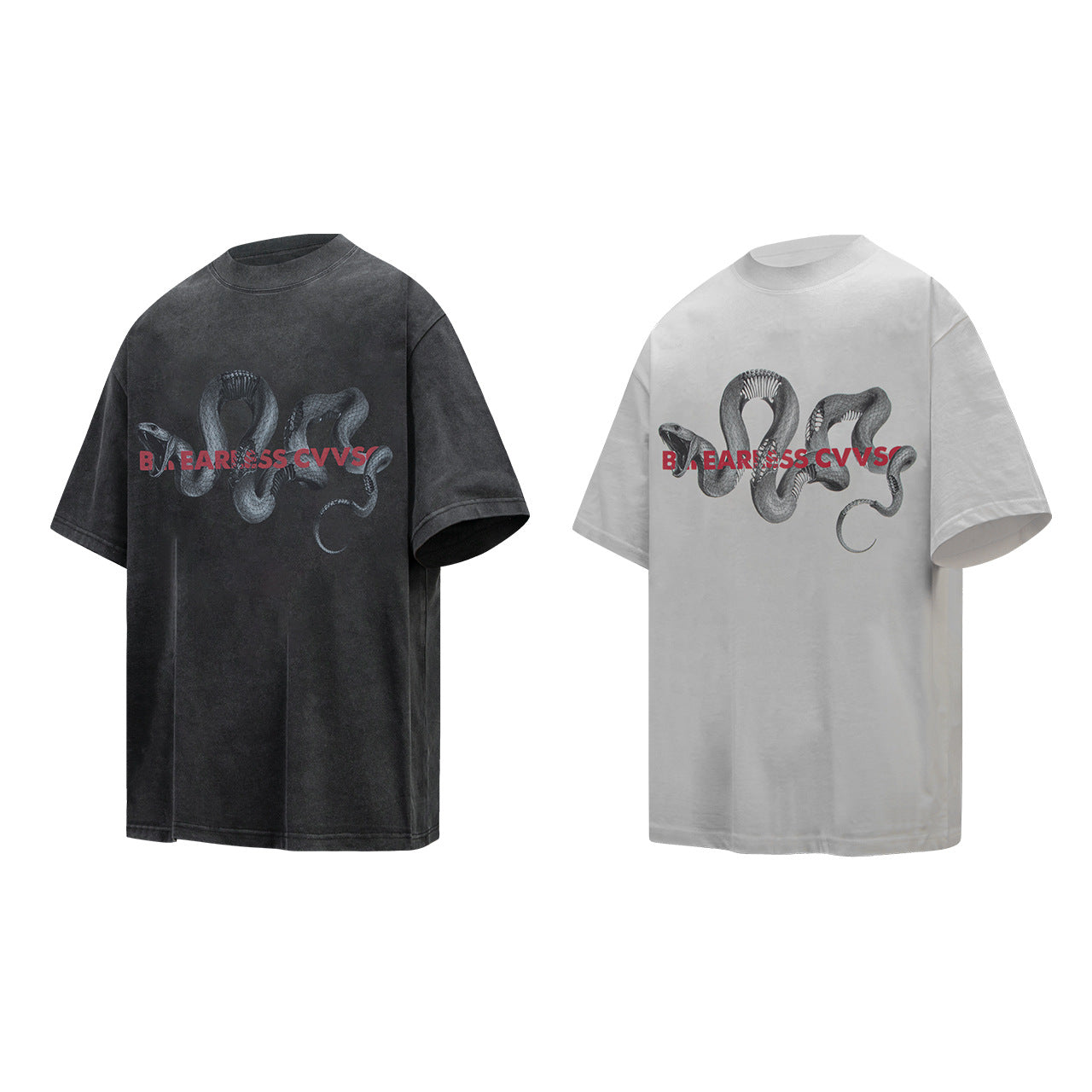 Men's Snake Year Pattern Design Loose High-end Short Sleeve